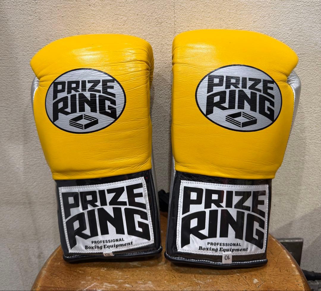 PRIZE RING ボクシンググローブ イエロー/シルバー　10oz