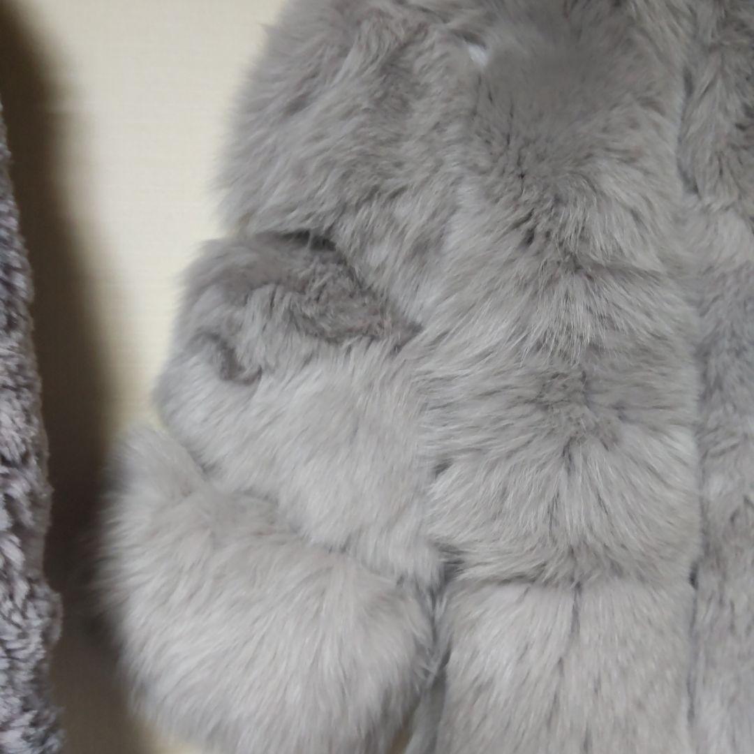 sagafox毛皮コート、エイミーイストワールティペット付きセット売りグレー