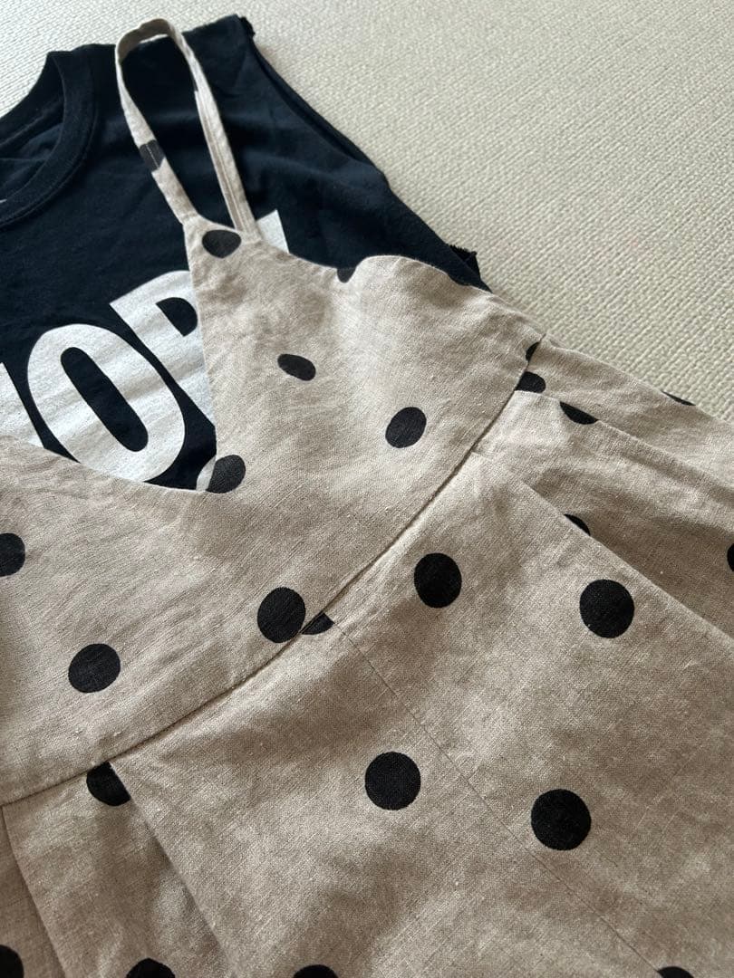 BEAUTY&YOUTH リネンドットキャミソールサロペット