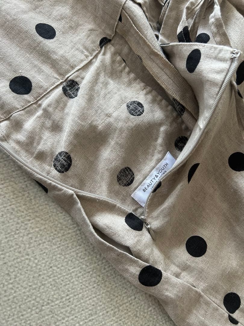 BEAUTY&YOUTH リネンドットキャミソールサロペット