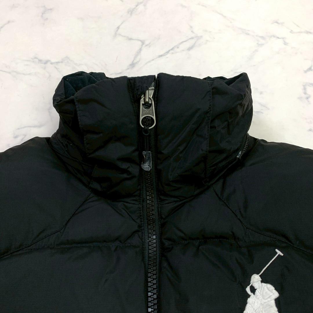 ポロラルフローレン ダウンベスト ビッグポニー刺繍 ブラック L　D950