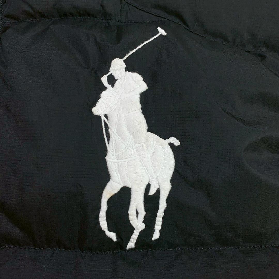 ポロラルフローレン ダウンベスト ビッグポニー刺繍 ブラック L　D950