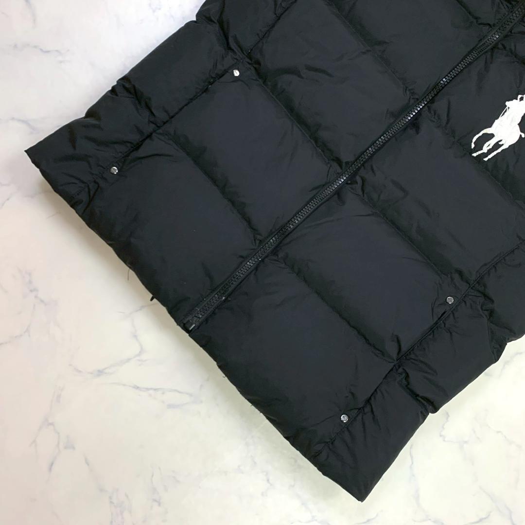 ポロラルフローレン ダウンベスト ビッグポニー刺繍 ブラック L　D950