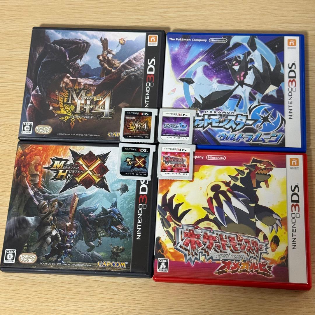 【まとめ売り】ポケモン ウルトラムーン、オメガルビー、モンスターハンター4とX