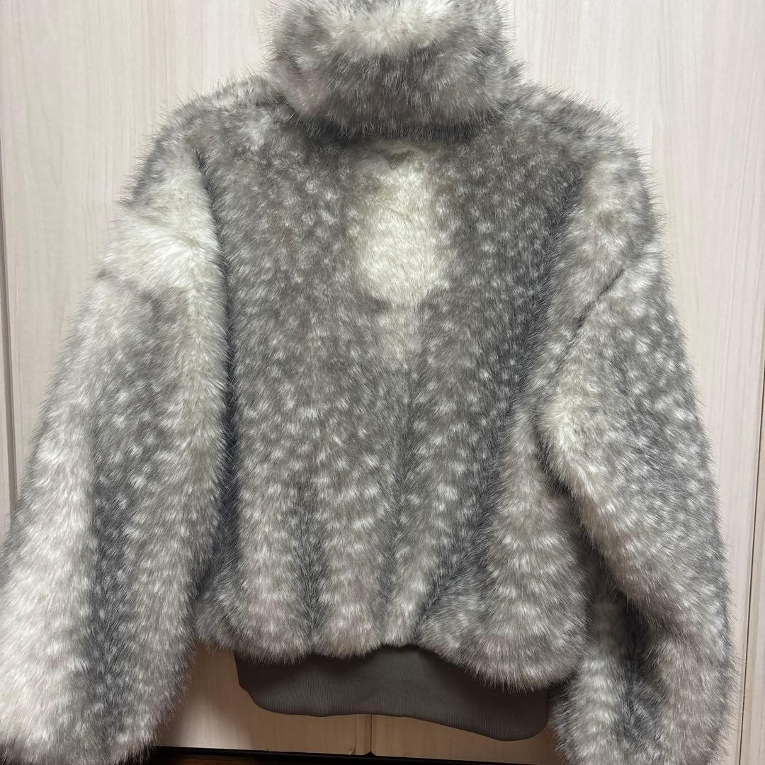 HTH bambi full zip jacket ファーコート グレー