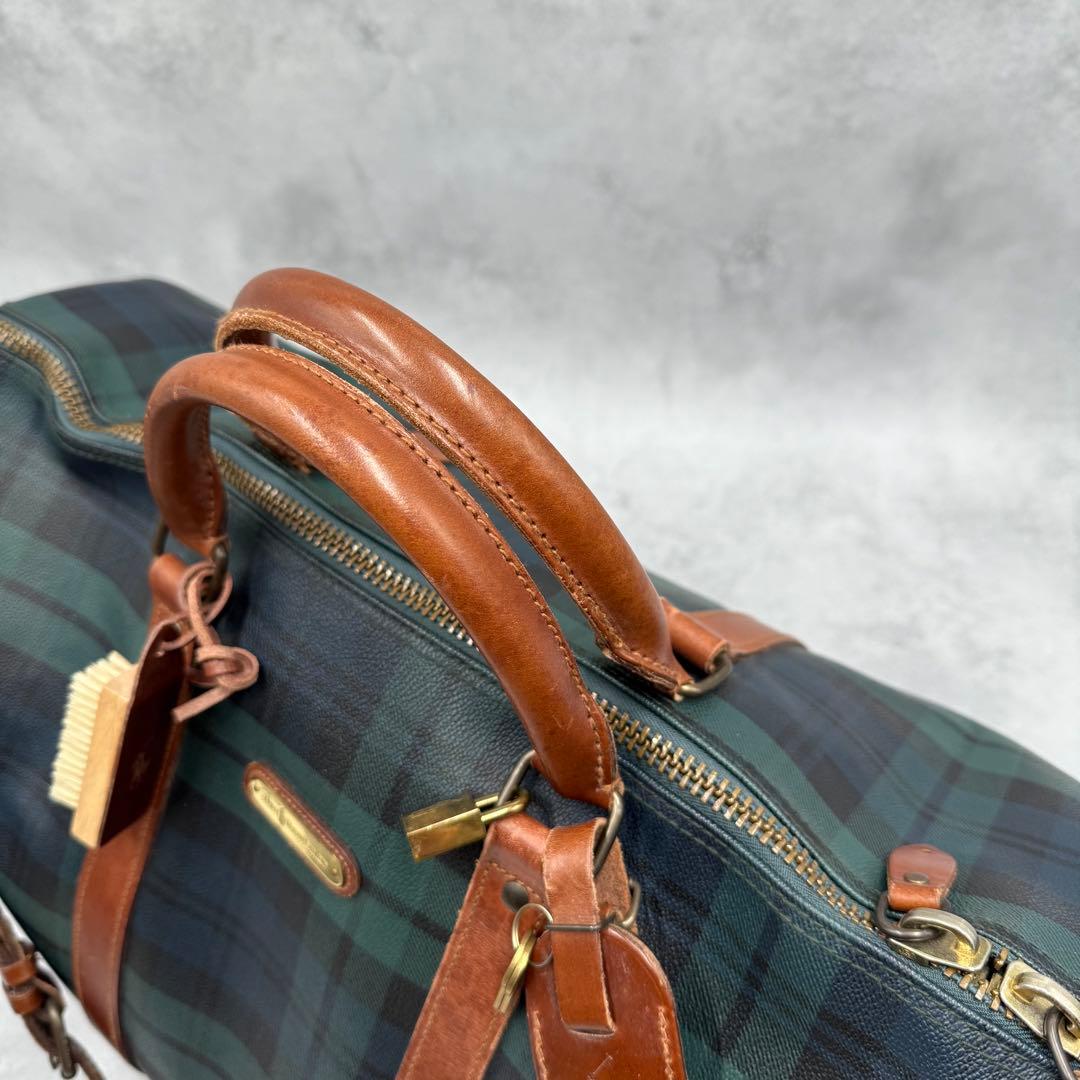 付属品完備 ポロ ラルフローレン PVC レザー ボストンバッグ 2way