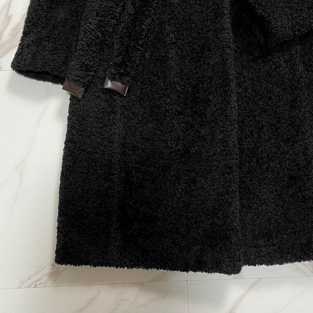 美品✨マックスマーラ ボア テディロングコート ベルト ブラック