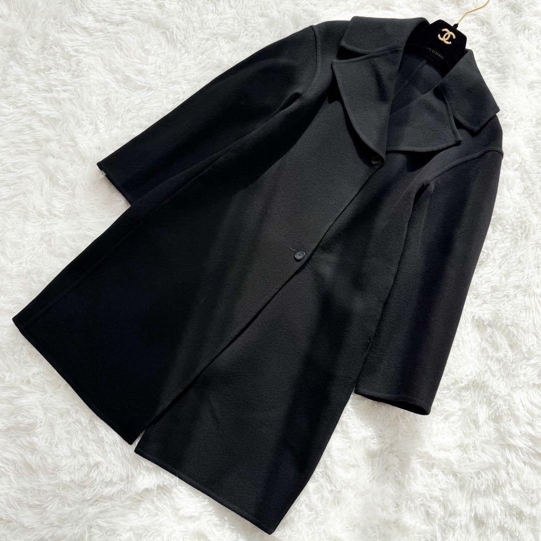 新品 MADAM JOCONDE ウールリバーコート 38 ブラック 定価7万