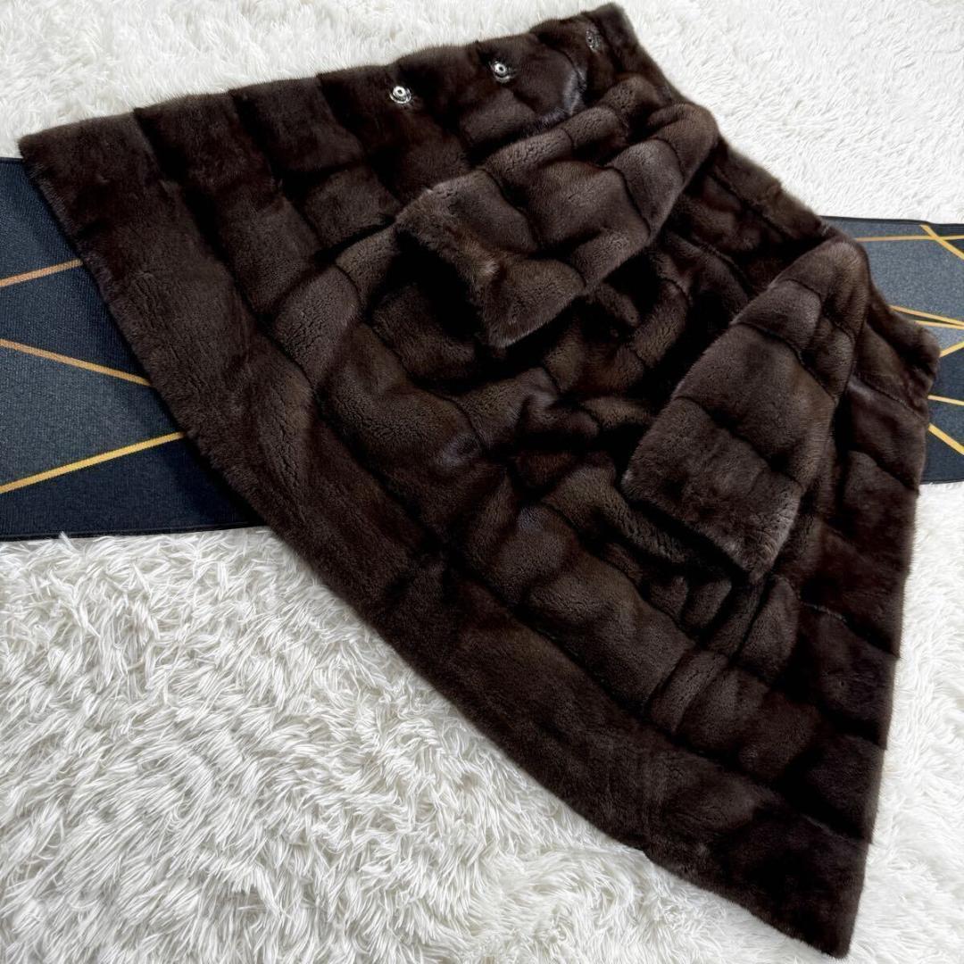 ペリーチェモーダ ミンク ブラウン系 コート L相当 七分袖 AA241