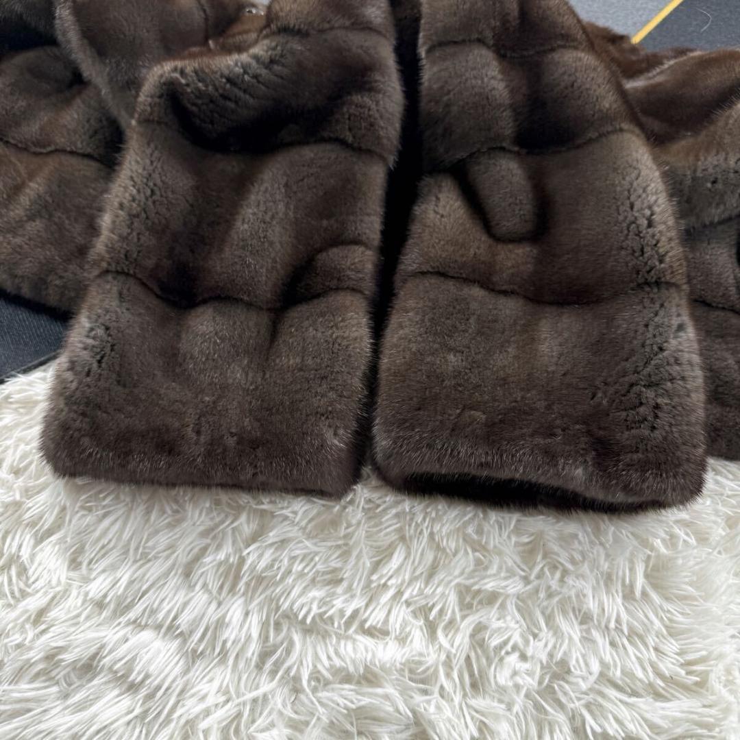 ペリーチェモーダ ミンク ブラウン系 コート L相当 七分袖 AA241