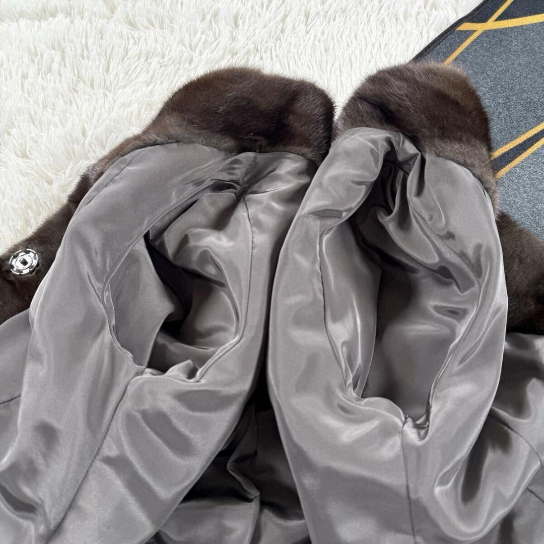 ペリーチェモーダ ミンク ブラウン系 コート L相当 七分袖 AA241