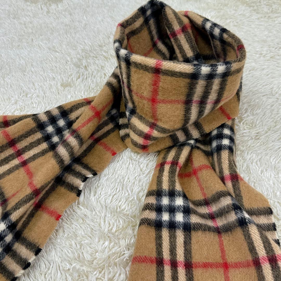りい様✨美品✨バーバリー　カシミヤ100% ノバチェックベージュマフラーストール