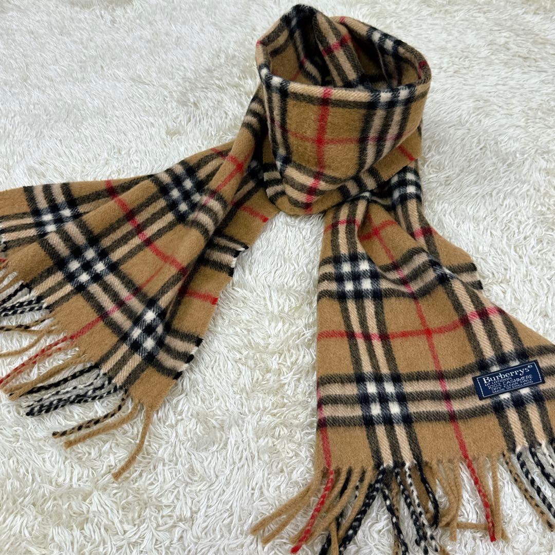 りい様✨美品✨バーバリー　カシミヤ100% ノバチェックベージュマフラーストール