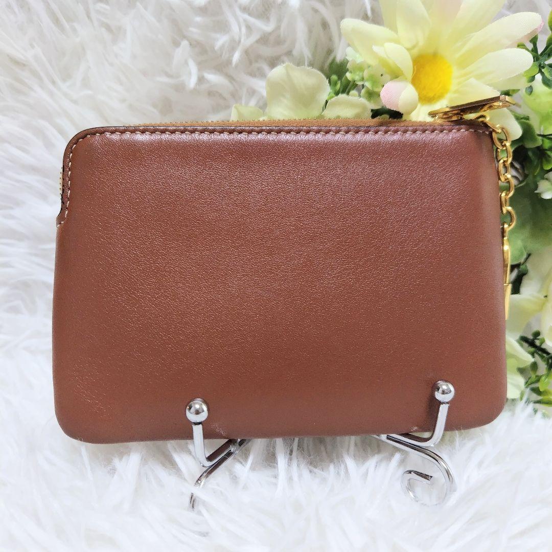 美品✨セリーヌ◇キュイルトリオンフケース　キーリング　ゴールド金具ブラウン