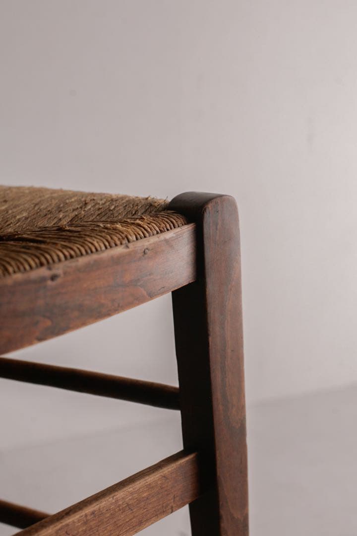 フランス アンティークチェア ラッシュ編み 無垢材 古家具 ブロカント
