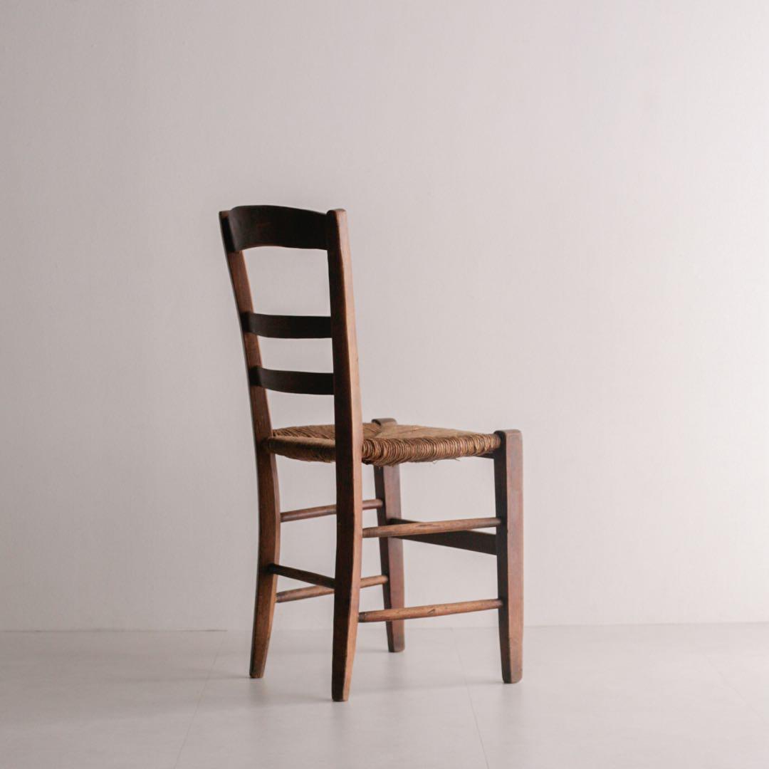 フランス アンティークチェア ラッシュ編み 無垢材 古家具 ブロカント