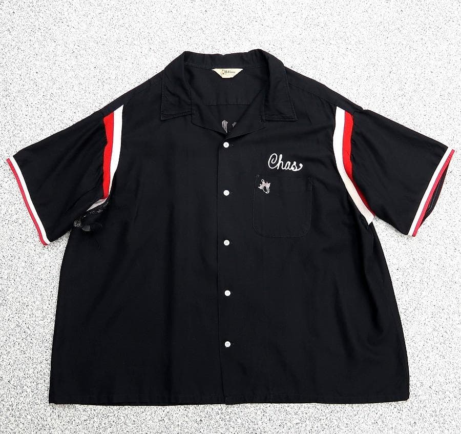 希少 黒 XXL 60s HILTON ボーリングシャツ オールドイングリッシュ