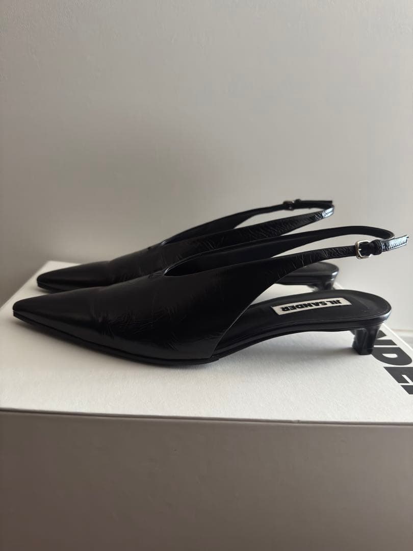 JIL SANDER レザー製ポインテッドパンプス