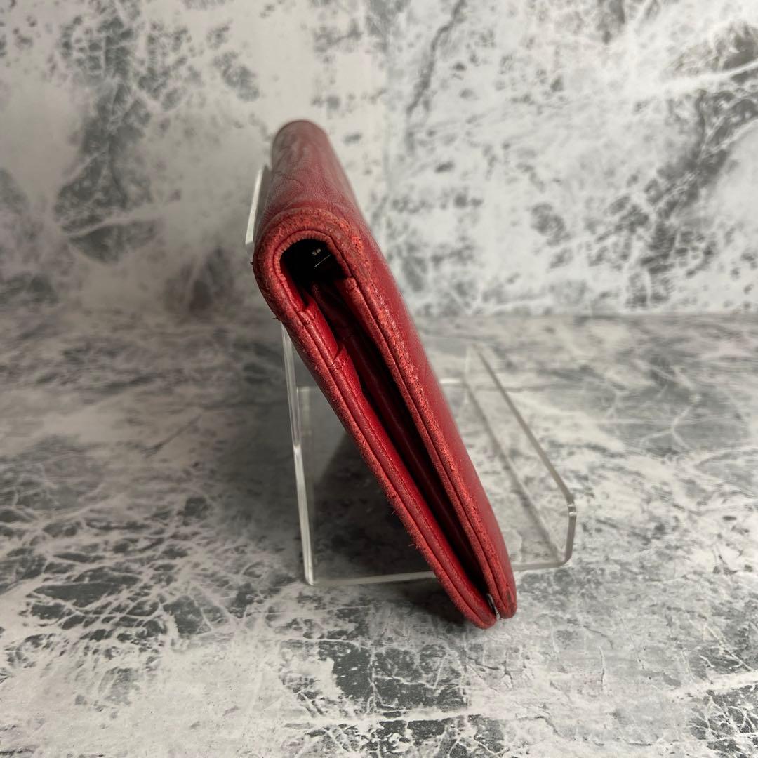 ✨CHANEL✨　シャネル　長財布　カメリア　赤　レッド