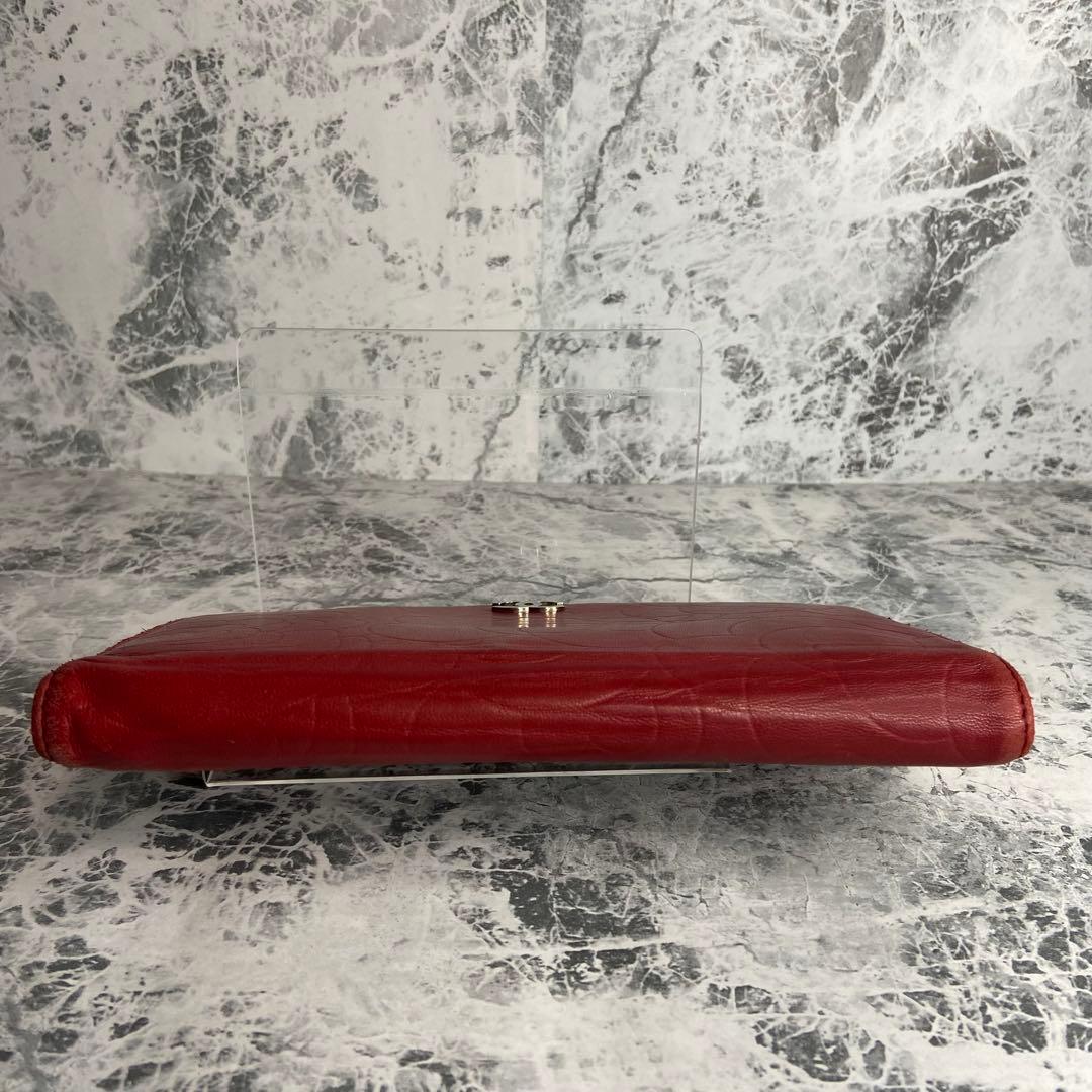 ✨CHANEL✨　シャネル　長財布　カメリア　赤　レッド