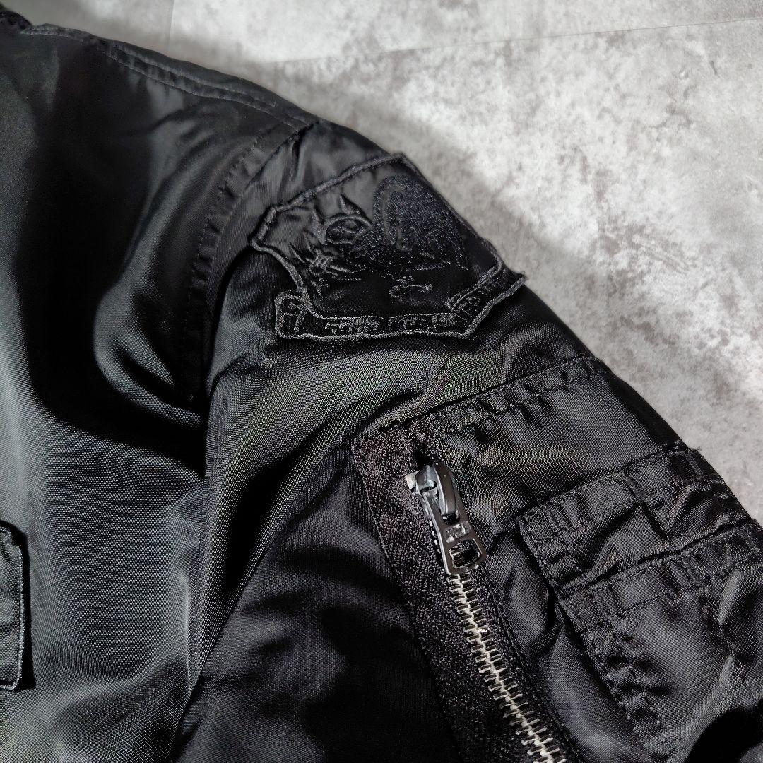 アルファインダストリーズ　パッチ付MA-1 フライトジャケット　リバーシブル　黒