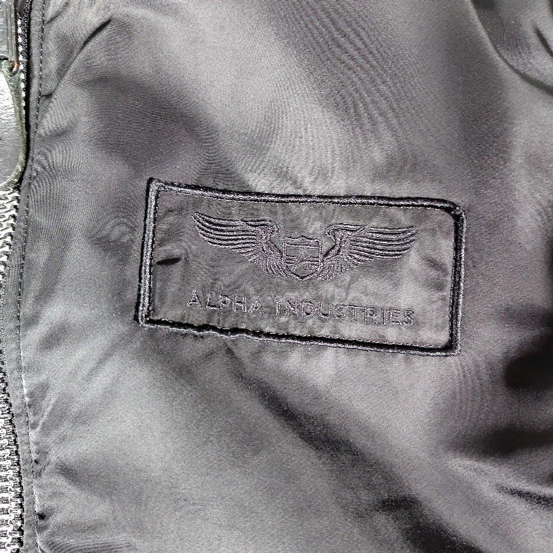 アルファインダストリーズ　パッチ付MA-1 フライトジャケット　リバーシブル　黒