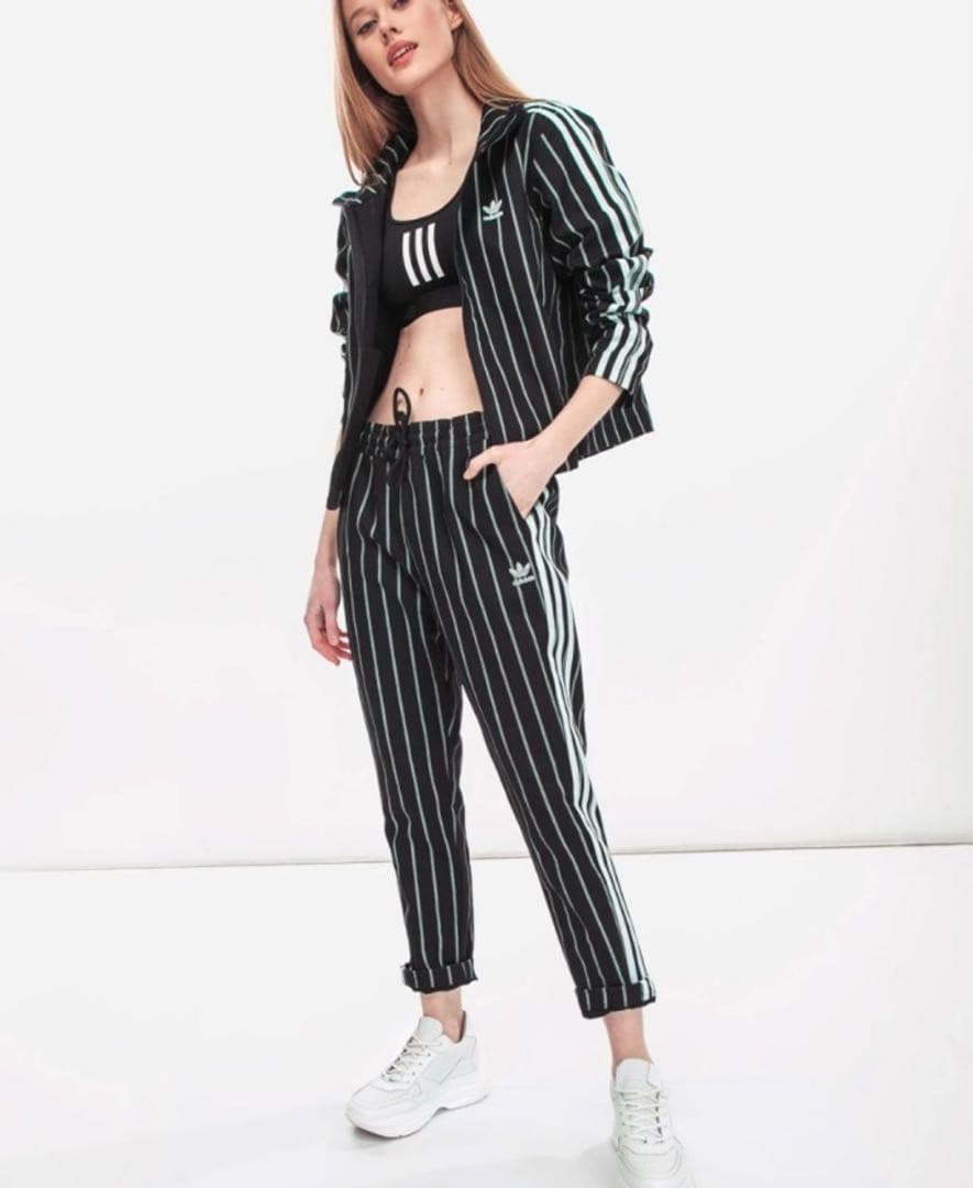 adidas 完売品 ピンストライプ デニム セットアップ ストライプ ジャージ