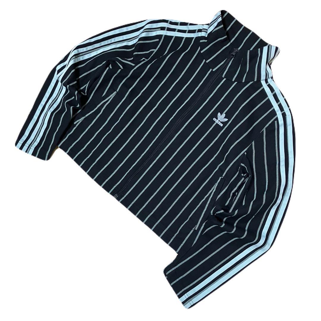 adidas 完売品 ピンストライプ デニム セットアップ ストライプ ジャージ