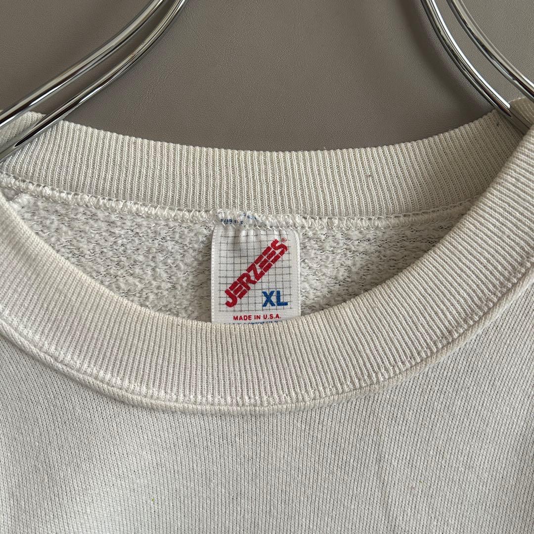 80s JERZEES USA製 黒猫 アニマルプリント ラグランスウェット