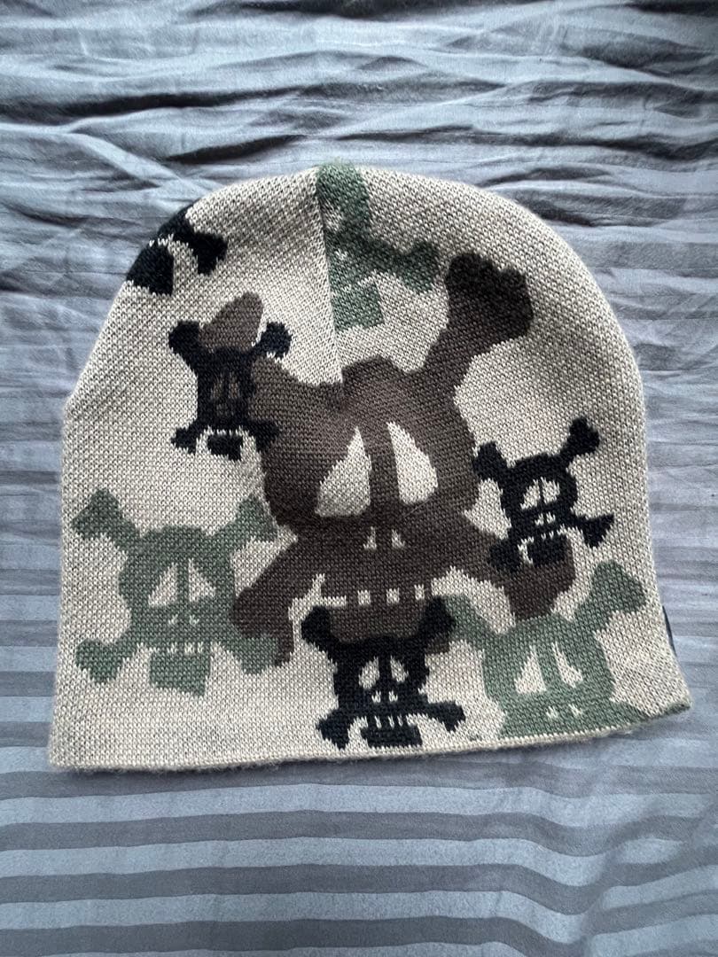 Stussy スカルパターン ニット帽　ビーニー　old stussy