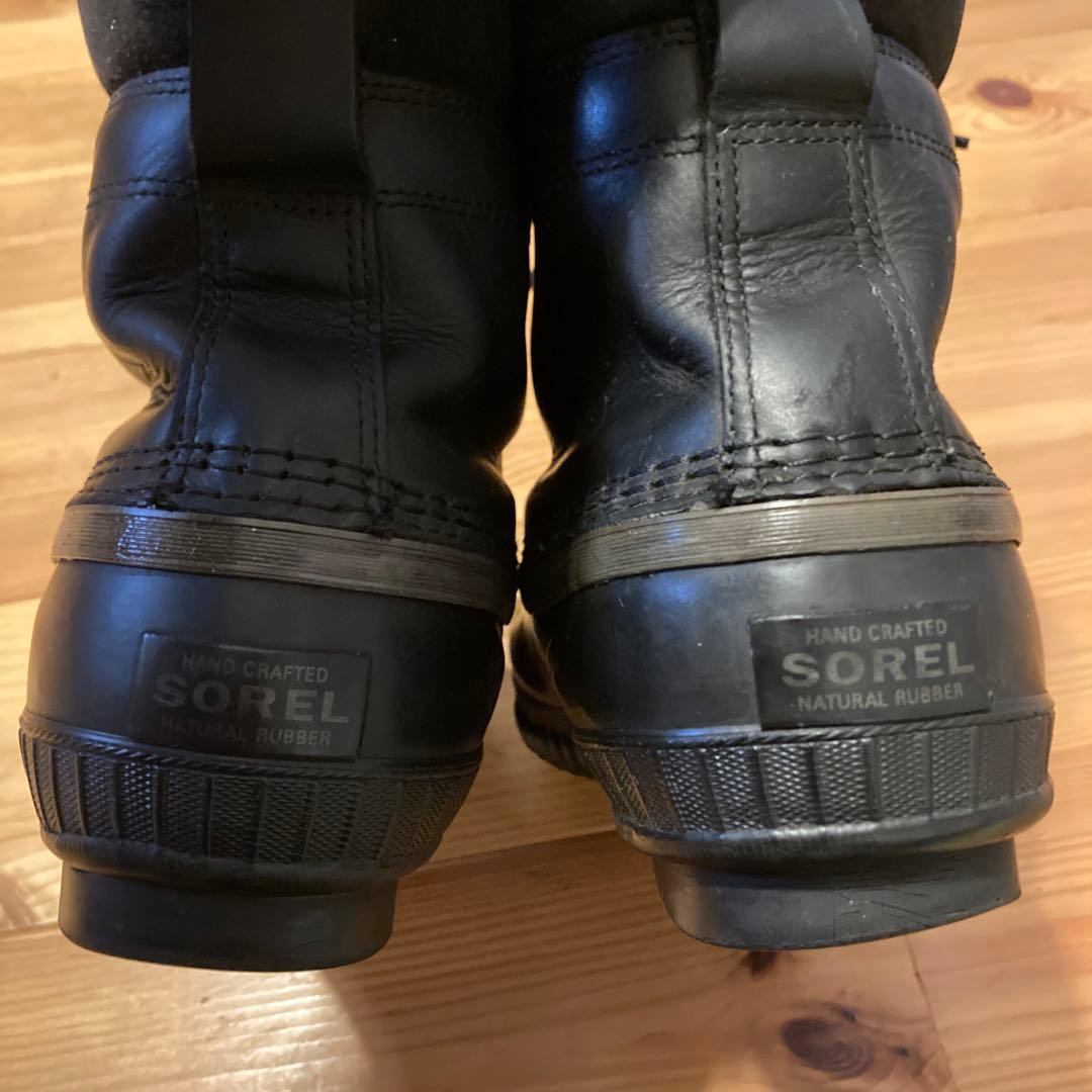 ソレル　ウインターブーツ　防水ブラックレースアップブーツ 27.5cm