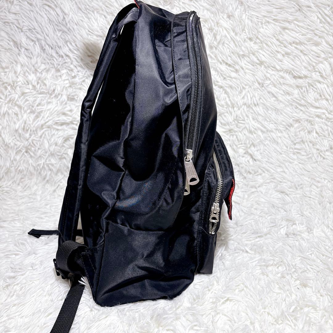 極美品 PORTER L-fine リュック 黒 ブラック 赤裏地 吉田カバン