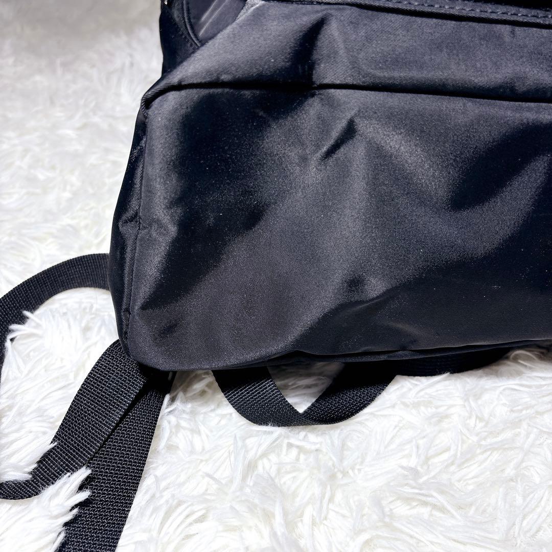 極美品 PORTER L-fine リュック 黒 ブラック 赤裏地 吉田カバン