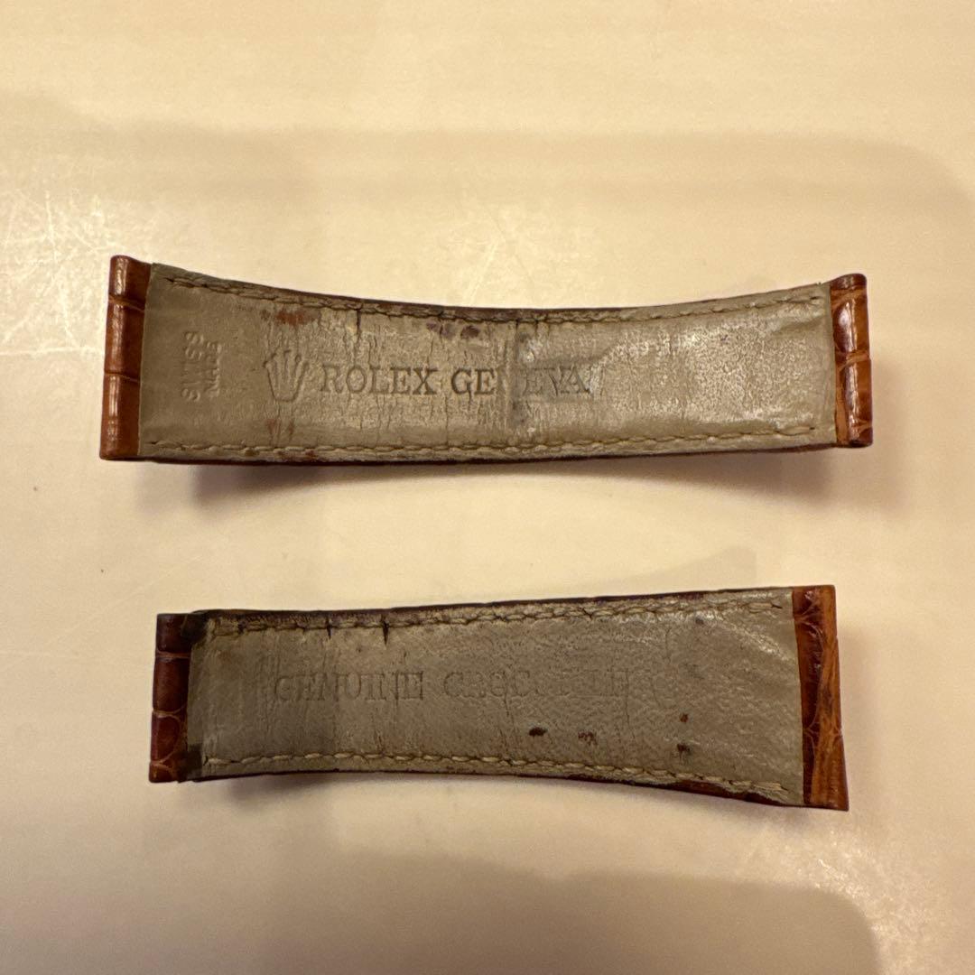 ROLEX純正デイトナ用 レザーベルト クロコダイル ブラウン)