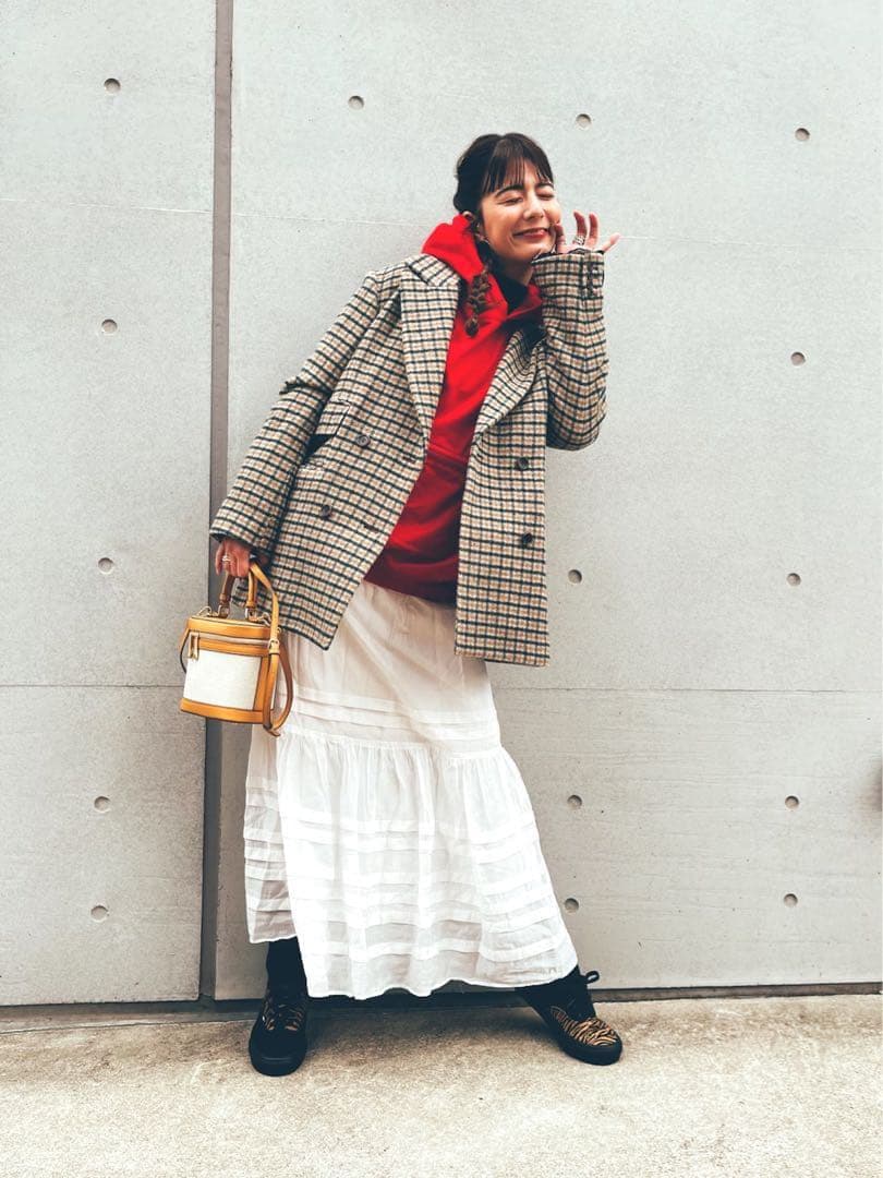 Ameri CHECK ECO WOOL BIG JACKET グリーン