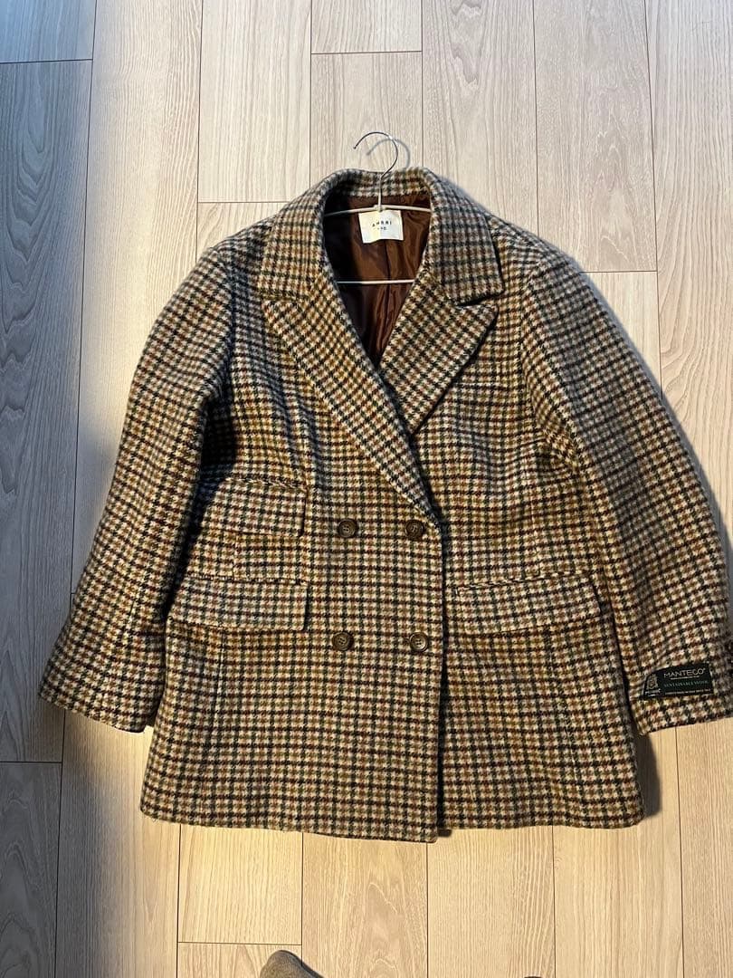 Ameri CHECK ECO WOOL BIG JACKET グリーン