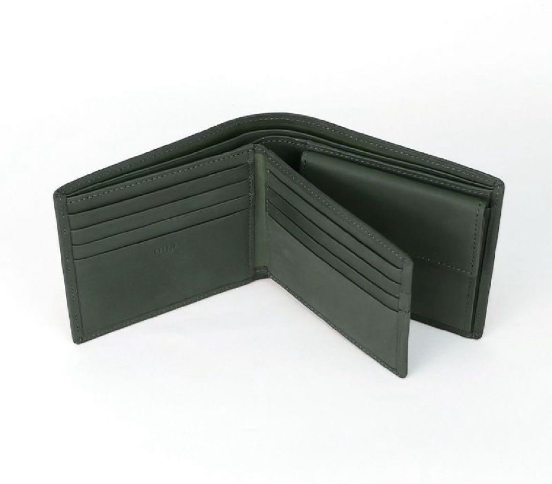 未使用◇CYPRIS◇キプリス◇レーニアカーフ 折財布◇グリーン◇定価2.5万