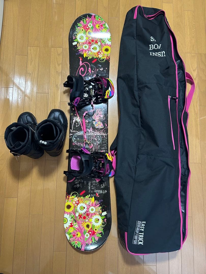 Apocalypse スノーボード 花柄　4点セット