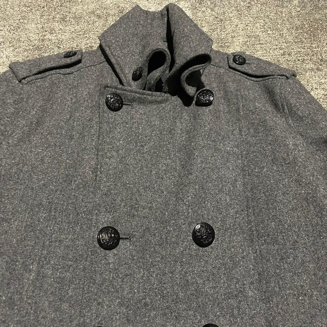00s archive woolcoat ダブル 細身 ウール ダークウェア