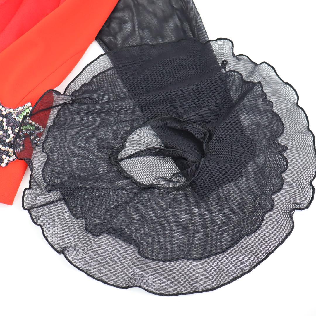 【美品社交ダンス衣装】豪華ラインストーン花装飾 サンヨシムラ ブラウス スカート