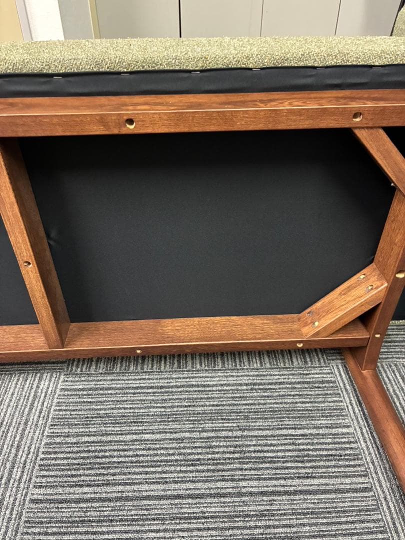 ハ*リ様 【送料込】unico suk アームレスト ベンチソファ グリーン