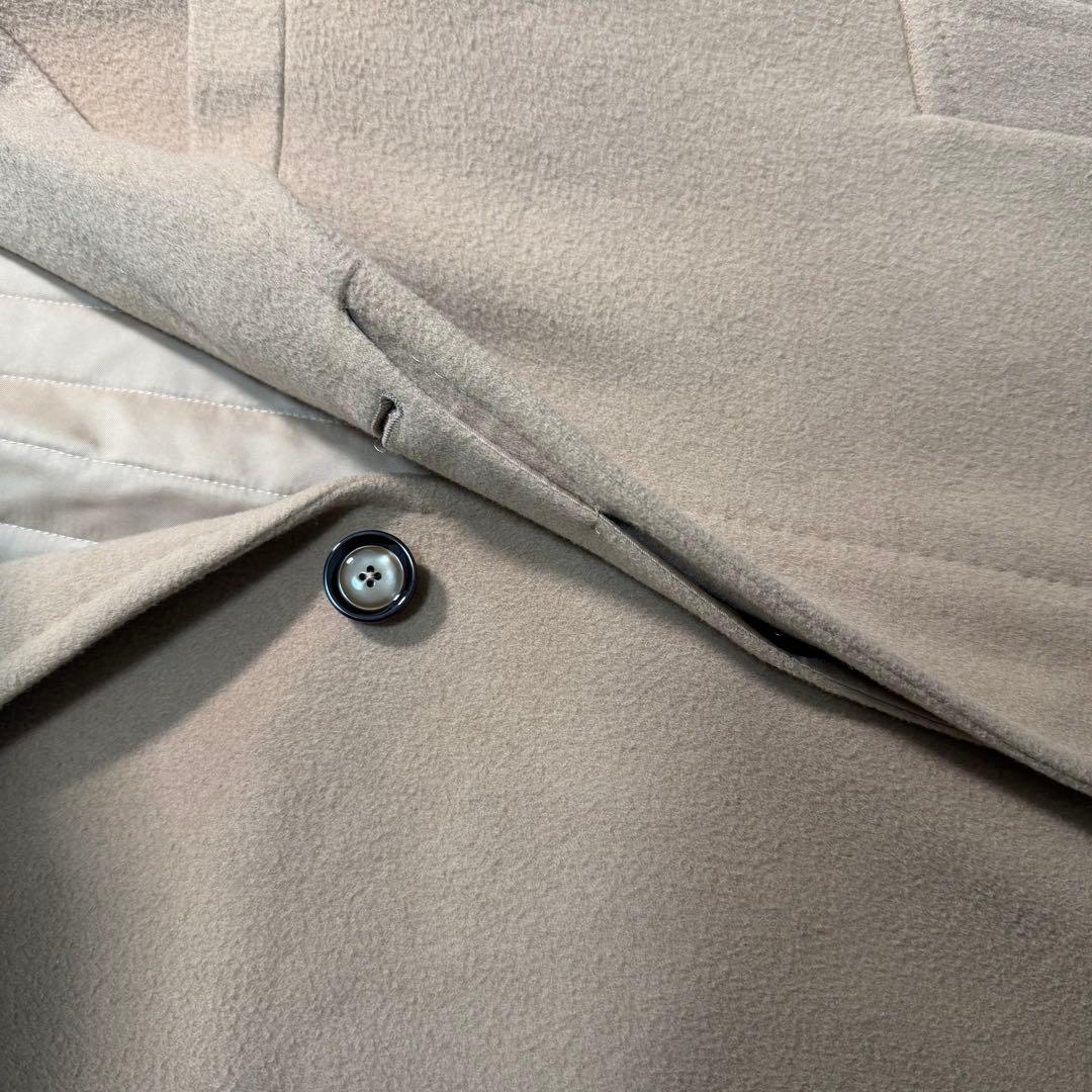 美品 タリアトーレ カシミヤ チェスターコート 比翼 キャメル 中綿入り