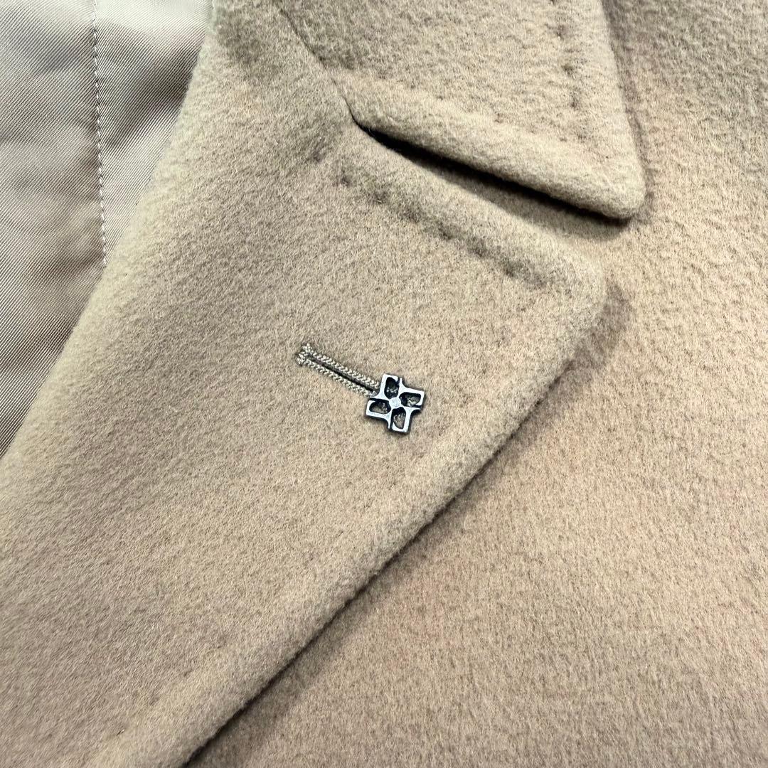 美品 タリアトーレ カシミヤ チェスターコート 比翼 キャメル 中綿入り