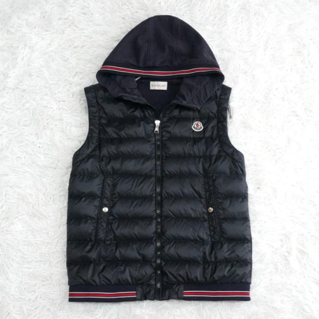 モンクレール グースダウンベスト キッズ ロゴワッペン フード レディースも可