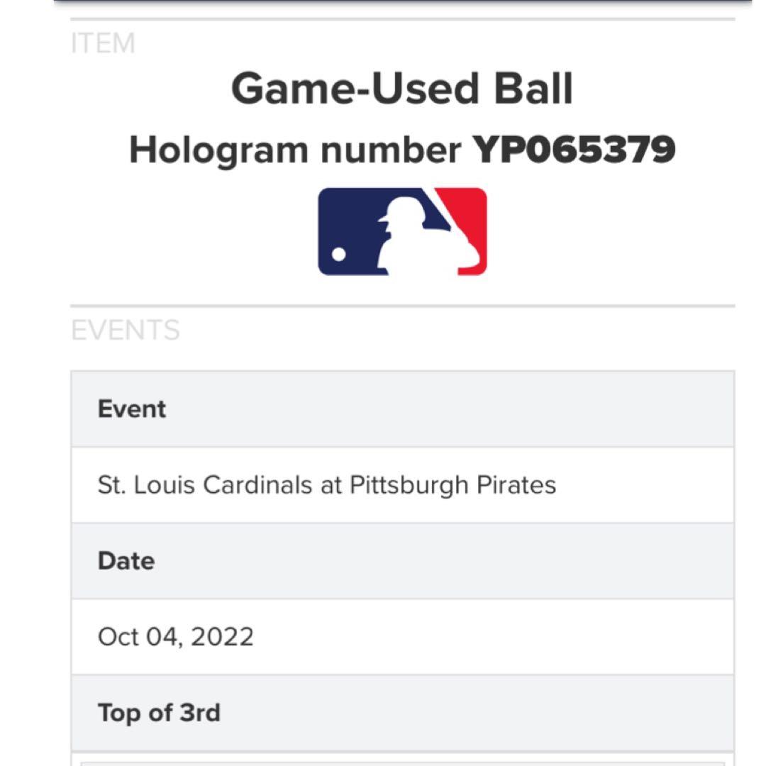 カージナルス ヌートバー 2022年実使用 vsパイレーツ シングルヒット