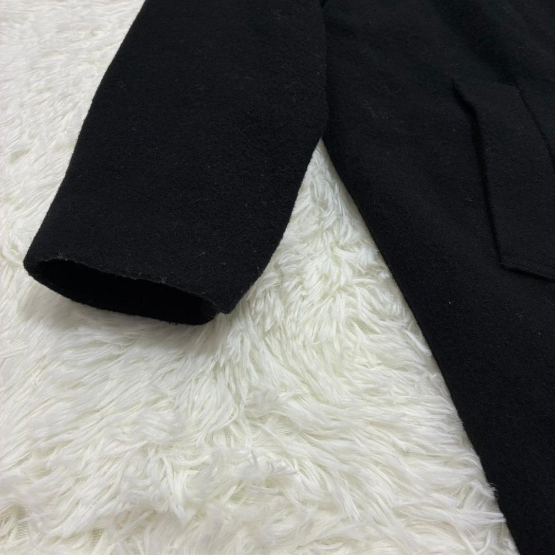 【美品✨】ミズイロインド スタンドカラー ロングコート ウール ブラック