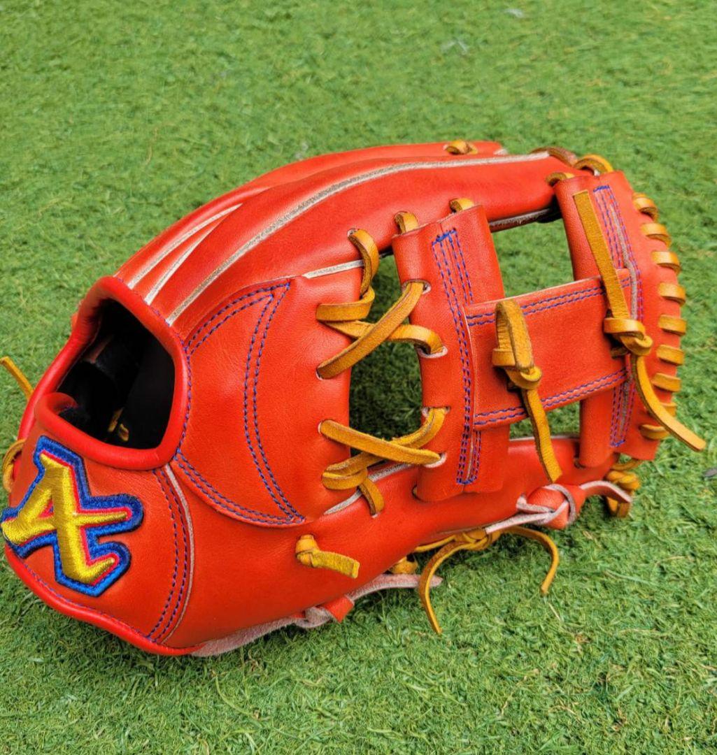 ATOMS アトムズ 硬式 グローブ 内野手用　レッドオレンジ