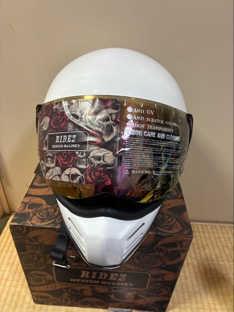 RIDEZ フルフェイスヘルメット　白ソリッドカラー
