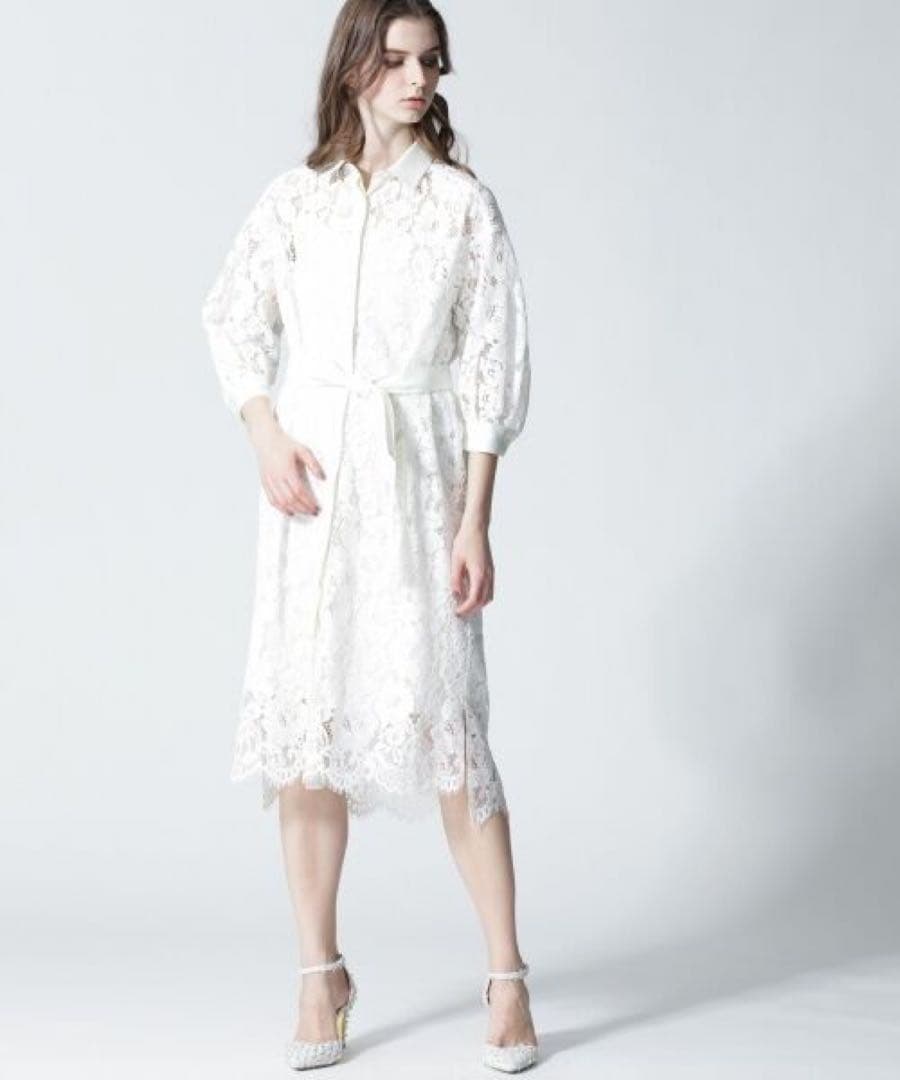 グレースコンチネンタル　コードレースシャツワンピース　ダイアグラム　フラワー