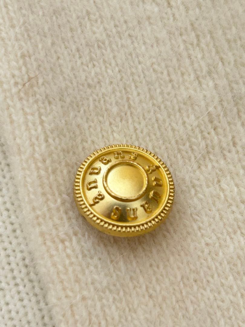 【アニュアンス】アイボリー ノーカラージャケット ゴールドボタン